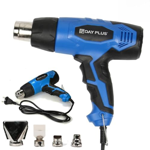 Mini Hot Air Gun, Professional Heat Gun 2000W 240V 350°C/550°C Adjuable Temperature Control with 4 Nozzles for DIY, Stripping Paint, Shrinking PVC and Home Improvement