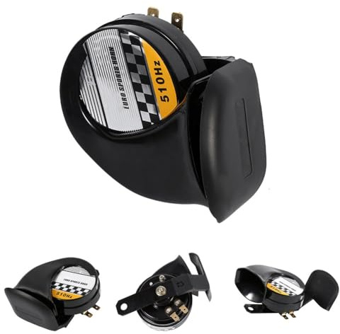 Motorrad Snail Horn Auto Fanfare Hupe Fahrzeug Signalhorn Sirene kompatibel 115DB 510 HZ Koax Lautsprecher Laut Metall Hupe Wasserdicht für LKW Boot Motorrad
