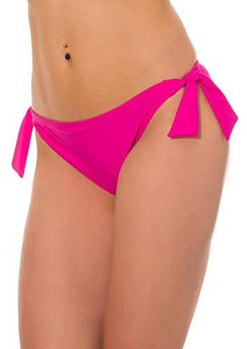 Aquarti Bragas de Bikini Mujer con Lazos Laterales – Braguitas Mujer Bikini de Tiro Bajo, Rosa, 38