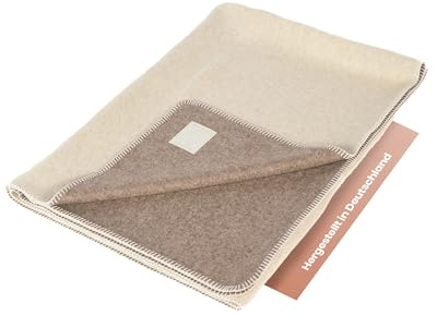 Ritter Decken Lilienthal Wolldecke 150 x 200 cm - Grau/Weiß | Naturbelassene Öko-Wolldecke aus 100% Schurwolle, ideal als Tagesdecke, Wohndecke & Kuscheldecke, Made in Germany