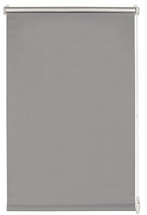 GARDINIA EASYFIX Rollo mit Thermo-Rückseite zum Klemmen oder Kleben, Verdunklungsrollo ohne Bohren, Hitzeschutz, Energiesparend, Grau, 90 x 150 cm (BxH)