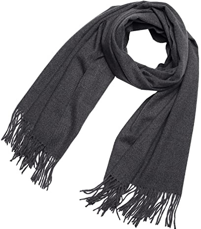 DonDon Schal Damen Winter Wollschal Winterschal groß und flauschig 200 x 70 cm - Dunkelgrau