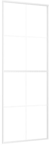 vidaXL Porta Scorrevole in Vetro ESG e Alluminio 76x205 cm Bianca