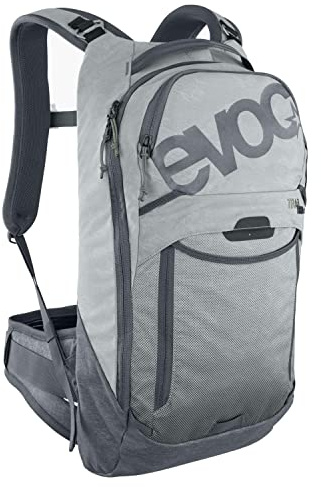 EVOC TRAIL PRO 10 Rucksack, stone - carbon grey, S/M | Rucksack für Trailriding & Renneinsätze, Backpack, leichter Fahrradrucksack, LITESHIELD PLUS Rückenprotektor