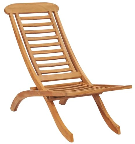vidaXL Gartenstuhl, Holzstuhl Stuhl Klappbar, Klappstuhl für Garten Terrasse Hof, Terrassenstuhl Balkonstuhl Gartenmöbel, Massivholz Teak