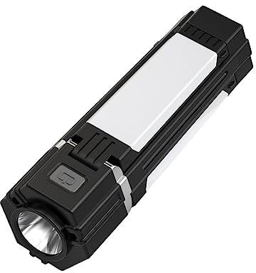 wisoolkic Lampe de poche ABS multifonctionnel COB type-c charge alimenté par batterie affichage de puissance Rechargeable tente pliable torche électrique