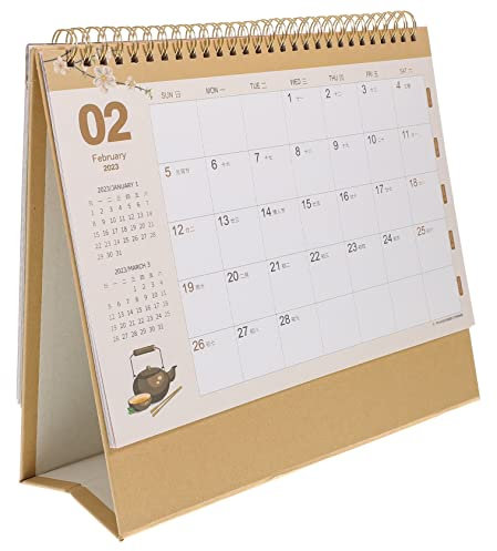 Ciieeo Tischkalender Mit Leeren Seiten Zum Notieren Von Plänen Monatlichem Tageskalender Einfacher Stil Für Büro Schule Und Zuhause