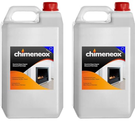 2 x 2,5L Chimeneox - Bioetanol 99,5% para chimeneas - sin Humo - Alta combustión