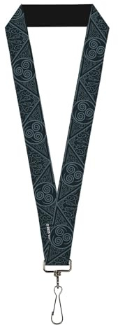 Buckle-Down Nickelodeon Schlüsselband, Avatar Last Airbender Air Element Symbol Blau, elastisch, Schwarz, 44 x 1