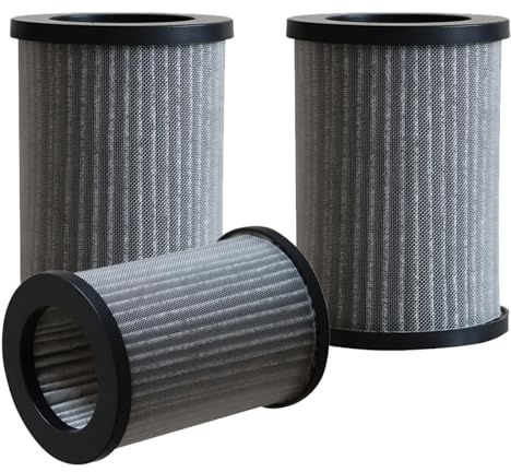 Carkio 3 Pack High-efficiency Activated Carbon 2-IN-1 Replacement Filters for Pure Enrichment Purezone Mini Portable Air Purifier (PEPERSAP)