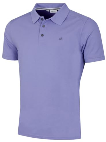 Calvin Klein Mens 2026 Campus 3 Button Ribbed Collar Golf Polo Shirt