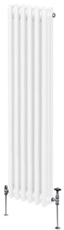 Radiatore Termosifone a 3 Colonne 1500 x 292mm Moderno Centralizzato Bianco in Acciaio Inox Verticale a Parete Cucina Soggiorno Bagno Kit di Fissaggio e Spazzola Inclusi