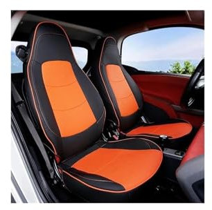 WEFOLCC Auto-Sitzbezüge Autositzbezüge Für Smart 451 Für Fortwo 2009–2014 Universeller Vordersitzschutz, Innenzubehör Vordersitzbezüge (Color : Black Orange)