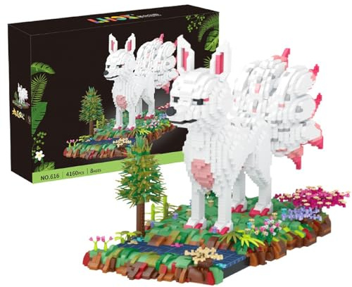 Tirff Neunschwänziger Fuchs Bausteine Set, 4160+ Klemmbausteine Fuchs Tier Block Spielzeug, Tierfiguren des Waldes zum Spielen und Ausstellen, kreatives Geschenk für Jungs und Mädchen ab 9 Jahren