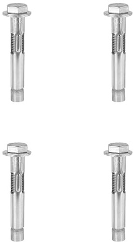 4 tornillos de expansión M6 x 50 mm, tornillos de expansión hexagonales de acero inoxidable, anclajes de fijación resistentes para hormigón, mampostería y pared de ladrillo