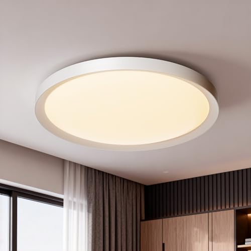 YRHome 72W LED Deckenleuchte Rund Panel Ø450mm Deckenlampe Flach Feuchtraumleuchte Feuchtraumlampe Kellerleuchte Warmweiß 5760LM IP44 Wasserfest für Badezimmer Wohnzimmer Schlafzimmer Büro