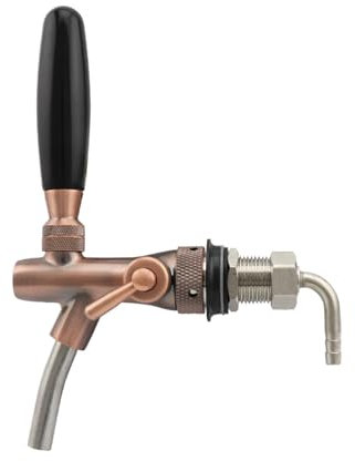 Elaboración de cerveza casera Grifo de cerveza con Control de flujo, grifo dispensador de cerveza de barril cromado de bronce con mango corto for Bar en casa, puente, restaurantes, herramienta de elab