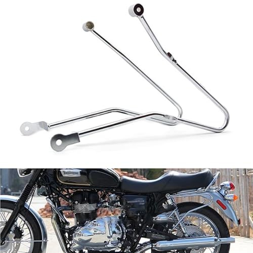 Motorcycle Side Pannier Racks Iron Travel Luggage Rack, Sturdy Carrier Rack Rear Racks Compatible with Triumph Bonneville T100 T120 T900(Chrome)