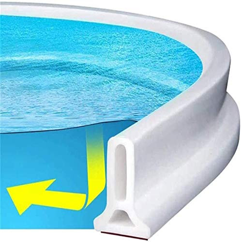 Seuil de douche étanche en silicone flexible - Joint de sol pliable pour séparation humide et sèche - Bande flexible pour contrôle du barrage d'eau - Blanc - 100 cm