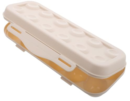 DOITOOL Contenitore per Uova in Plastica Bianco con Coperchio e Chiusura a Scatto, Design Multicamera Salvaspazio per Organizzare Uova in Frigorifero e Cucina