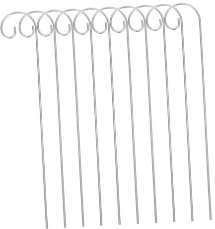 Happyyami 10 Pack Garden Shepherd Hooks Weather-Resistant Metal Plant Label Holders for Outdoor Hanging Bird Feeders and Lanterns