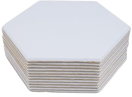 Hexagon Akustikplatten Selbstklebend 12 Stück Hexagon Akustikpaneele 30 * 35 * 0.9cm Hohe Dichte Akustikschaumstoff für Decken/Tür/Wanddekoration und Akustische Behandlung (Weiß)