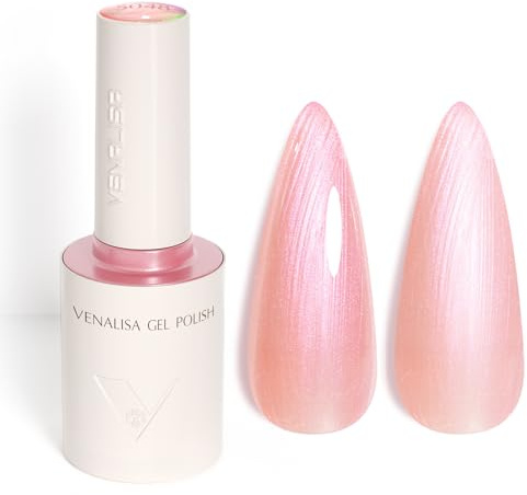 VENALISA UV Negellack Natur Rosa Schimmer Gellack UV Gel Nail Polish Klassischer und All MatchStil für Valentinstag Hochzeit Dating Weihnachtswochenende 10ml
