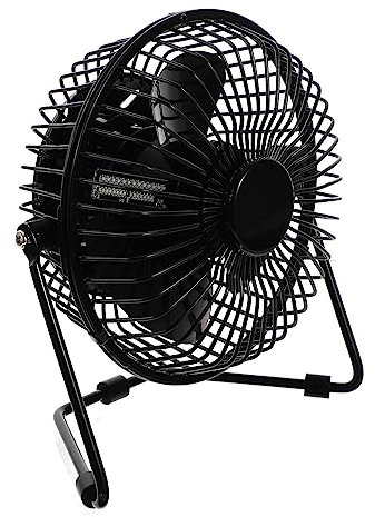 DOITOOL Ventilatore Mini Da Tavolo Usb Orologio Led e Display Temperatura Portatile in Metallo e