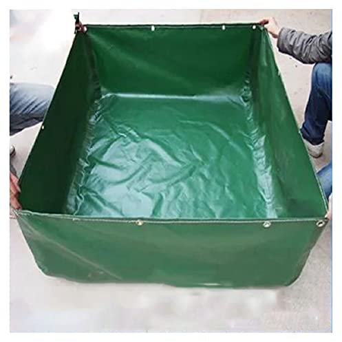 Gartenteich, Fischteich, oberirdischer Fischteich im Freien, 0,5 mm Faltbarer Wasserspeicherpool aus Planensegeltuch mit Öse und Ablassventil, quadratischer Wassertank für Gartenterrasse und Landwirt