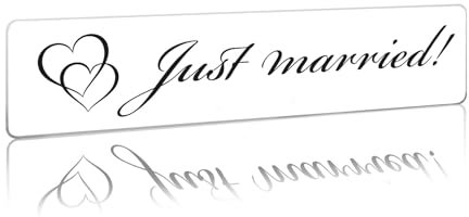 Finest Folia Placa de matrícula de plástico para coche de boda, pareja de novios, boda, coche, decoración para casarse (blanco, 05 corazones Just Married)