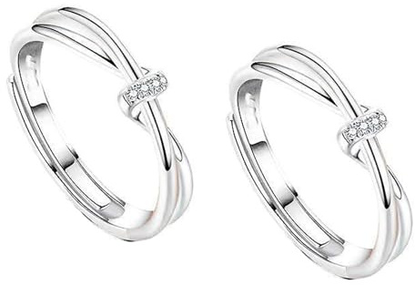 Genérico Anillos de Nudo Infinito con Forma de Corazón para Mujer, Anillo de Amistad con Nudo para Madre e Hija, Anillos Ajustables Abiertos (C+3PCS)