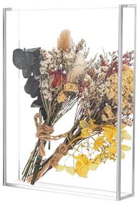 Scatola dei ricordi trasparente | Espositore di fiori secchi tutto trasparente | Supporto per immagini da tavolo artigianato per souvenir foto collezione biglietti cartoline