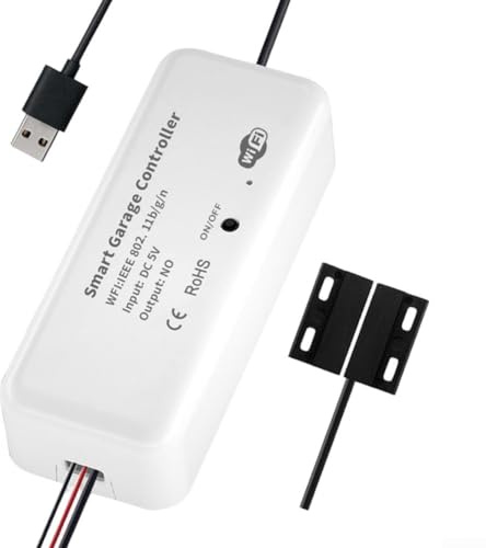 Besshepplo WiFi Smart Garage Door Opener Controller Compatible with for Tuya for SmartLife App Voice Control Remote Operation Scheduling Real-Time Alerts Access Sharing ABS