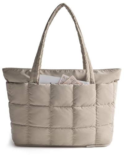 bagsmart Handväska för damer, expanderbar, puffig resväska, vattentät arbetsväska, klinikväska, sportväska, puffy tote bag, handbagage med dragkedja för flygresa, shopping, M, Utility
