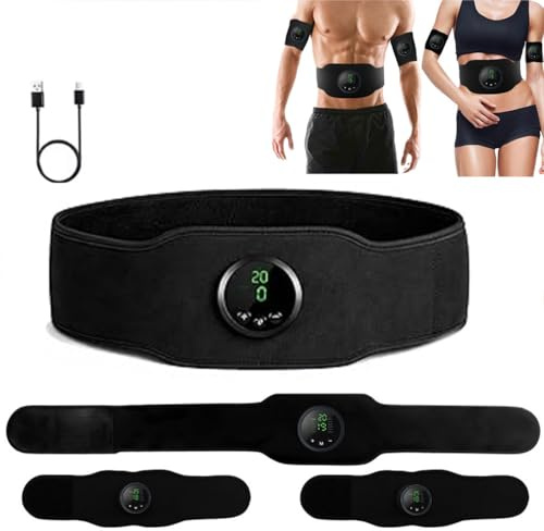Apeborn Next Gen Ultra Muscle Fitness AB Belt, EMS Bauchmuskeltrainer Bauchmuskeltrainer Elektrisch mit 12 Modi & 19 Intensitätsstufen, USB Wiederaufladba Bauchmuskeltrainer für Männer und Frauen