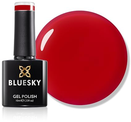 BLUESKY Gel Nail Polish 10 ml, Fiery Red, SS2520, for 21 Day Manicure, Requires Curing Under LED UV Nail Lamp