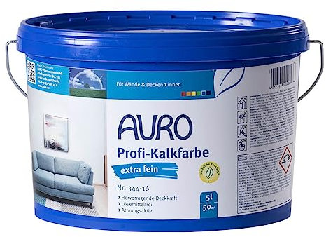 AURO Profi-Kalkfarbe extra fein - weiß - Nr. 344-16 - 5 Liter