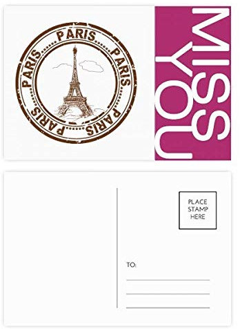 Postkarten-Set Paris Frankreich Eiffelturm, klassisch, Landhaus-Optik, 20 Stück