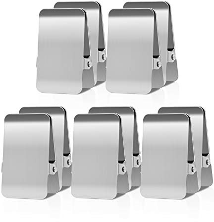 Large Chip Bag Clips with Anti-Slip Rubber,BURLIHOME All-Purpose Stainless Steel Heavy Duty Air Tight Seal Food Bags File Paper Photos Clamps for Home/Office/Kitchen Supply,10Pcs(Silver)