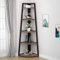 Tribesigns 176 cm Scaffale ad angolo alto, libreria ad angolo rustica a 5 livelli Scaffale a scala d'angolo industriale Supporto per piante per soggiorno, cucina, ufficio (marrone)