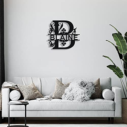 Personalisierte Nachname H Türhänger - Metall Monogramm Türhänger - Metall Nachname Zeichen - Split Letter Monogramm - Initial Tür Kranz - Nachname Wanddekoration - Metall Wanddekoration - Geschenk