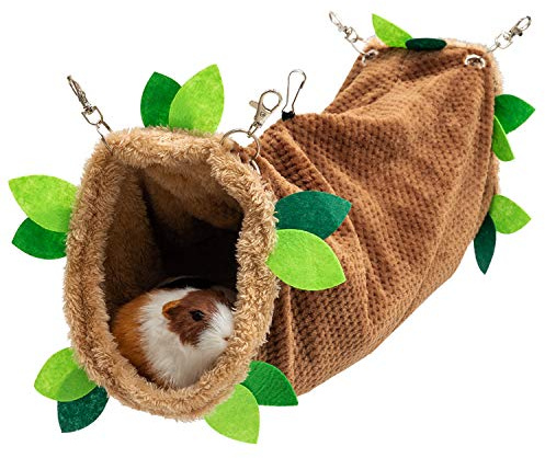 Amaca a tunnel per porcellini d'India, in morbido pile, per criceti, furetti, cincillà, ricci, scoiattoli, piccoli animali, altalena, habitat, gabbia, accessori per giocare a dormire