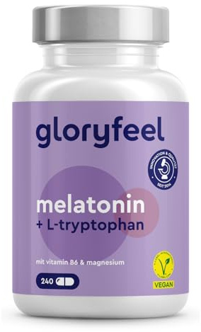 Triptofano con Melatonina y Magnesio - 240 Cápsulas - Melatonina Complex con Vitamina B6-120 noches Máxima Dosis Sueño - Para dormir bien - 100% natural, efectivo y vegano
