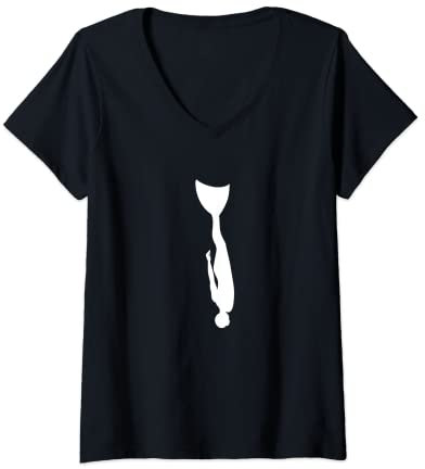 Damen Monoflosse Monoflosse Tauchen Freitauchen Apnoe Spearfishing T-Shirt mit V-Ausschnitt