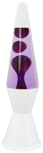 zhrisezlava 16 Inch Liquid Lamp, Purple Liquid Purple Wax Motionin Liquid Motion Light, Night Light Home Decor for Meditation, Amazing Gifts for Adults & Kids, White Base.（SLB）
