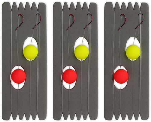 Storfisk fishing & more 6 Forellen-Vorfächer aus Fluorocarbon mit Aufwickler, Pilotkugel und Angelhaken