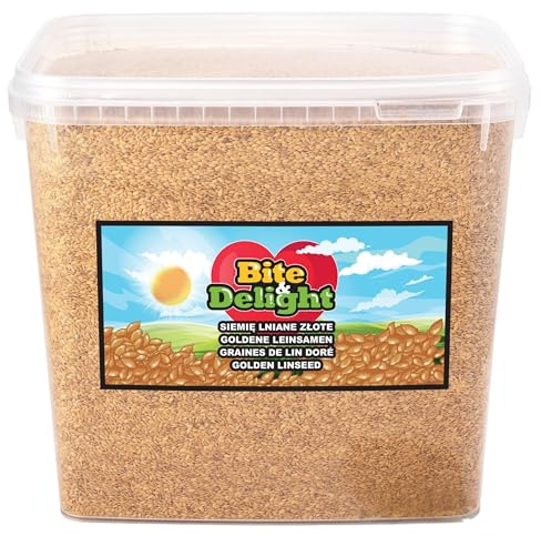 Bite & Delight Goldener Leinsamen - Omega-3 Power für Ihre Ernährung - Glutenfrei - Sojafrei - Ganze Samen ohne Zusätze - Reich an Mineralien und Ballaststoffen - Vielseitig in Küche - 6kg