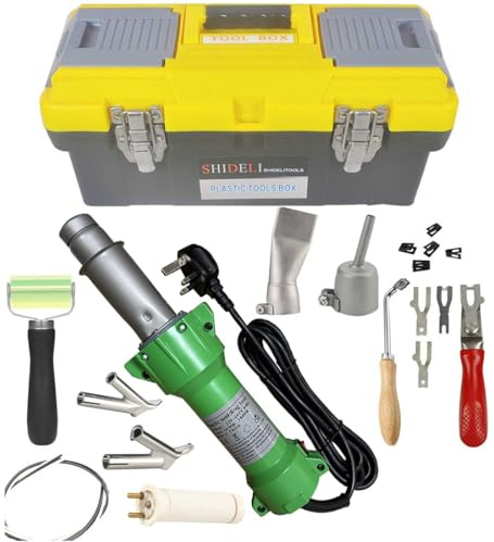Beyondlife 1600W LED Lighting Plastic Welding Tool Heat Heating Gun Hot Air Pistol PVC Welder Machine Kit Set, with Butterfly Flooring Welding Kit and Convenient Carry Case