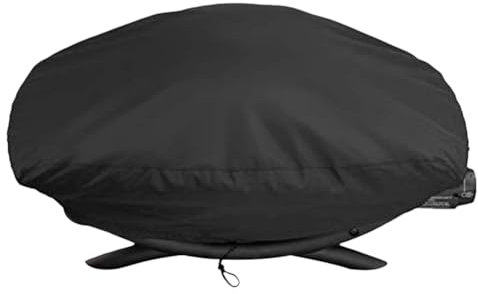 Funda para ahumadero – protección contra la lluvia para barbacoa, protección ligera Oxford | protección contra el polvo para Weber Q1000, refugio de barbacoa portátil, funda negra, refugio plegable