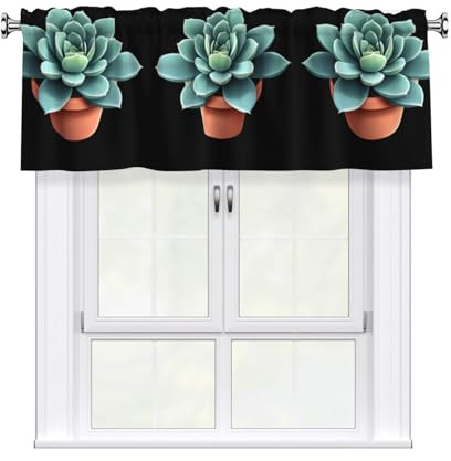 AKGFFDS Porcelain pot with meat Printing Curtain Valance 54x18in for Kitchen, Bathroom, Laundry Room, and Studio Decor